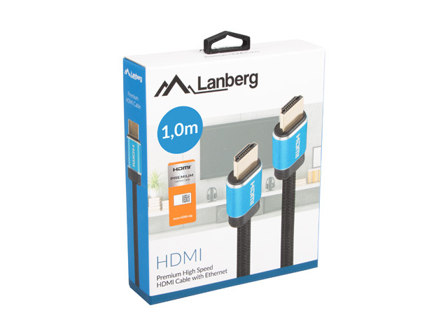Lanberg HDMI m/m V2.0 Kabel 4K 60Hz CU PREMIUM schwarz - Kabel - Digital/Display/Video, Ansicht 4