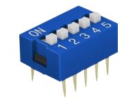 Delock DIP sliding switch 5-digit 2.54 mm pitch THT vertical - DIP-Schalter - Blau (Packung mit 5)