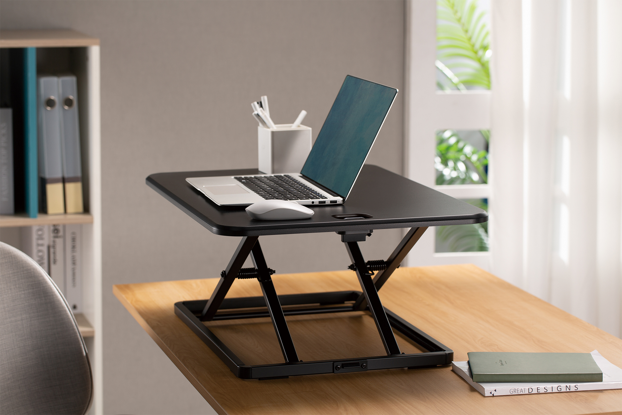 DIGITUS Ergonomischer Steh/Sitz Schreibtisch-Aufsatz, Ansicht 4