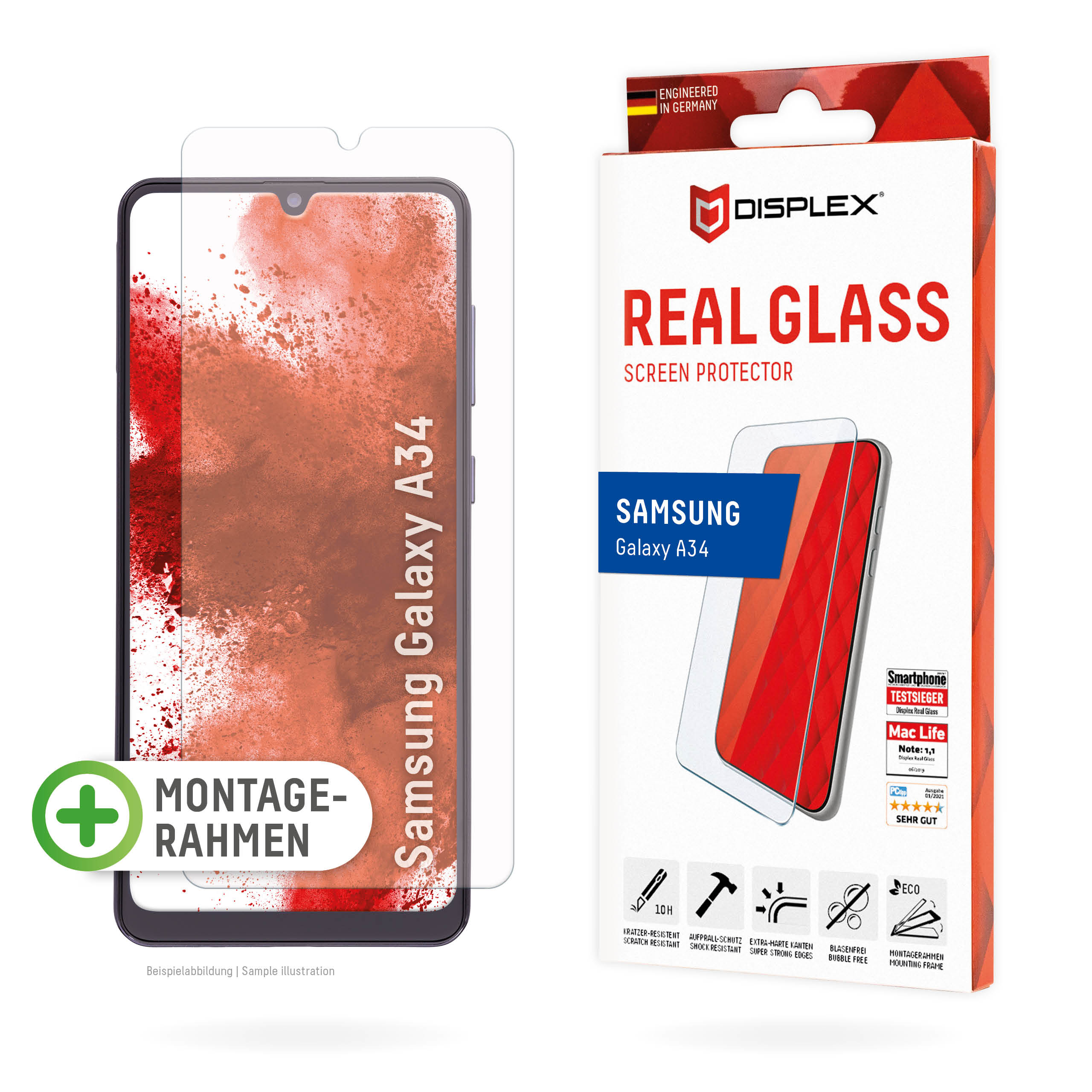 E.V.I. DISPLEX Real Glass Samsung Galaxy A34 5G, Ansicht 2