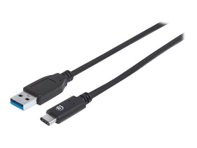 Manhattan USB-C to USB-A Cable, 1m, Male to Male, 10 Gbps (USB 3.2 Gen2 aka USB 3.1)