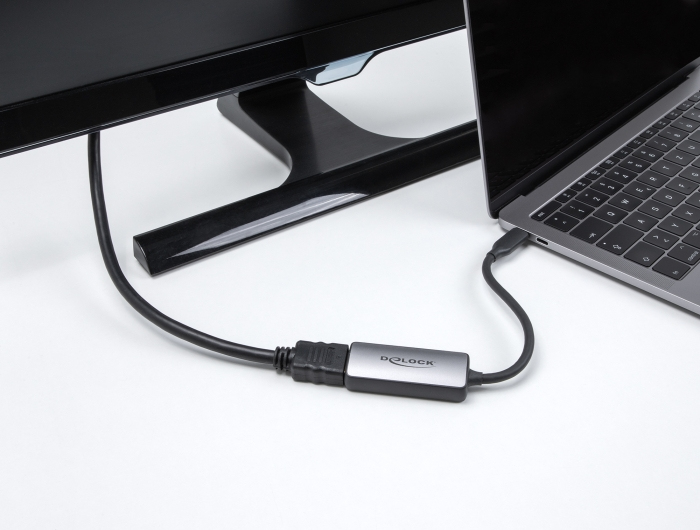 Delock Adapterkabel - 24 pin USB-C männlich zu HDMI weiblich - Grau - 8K60Hz (7680 x 4320), Ansicht 3