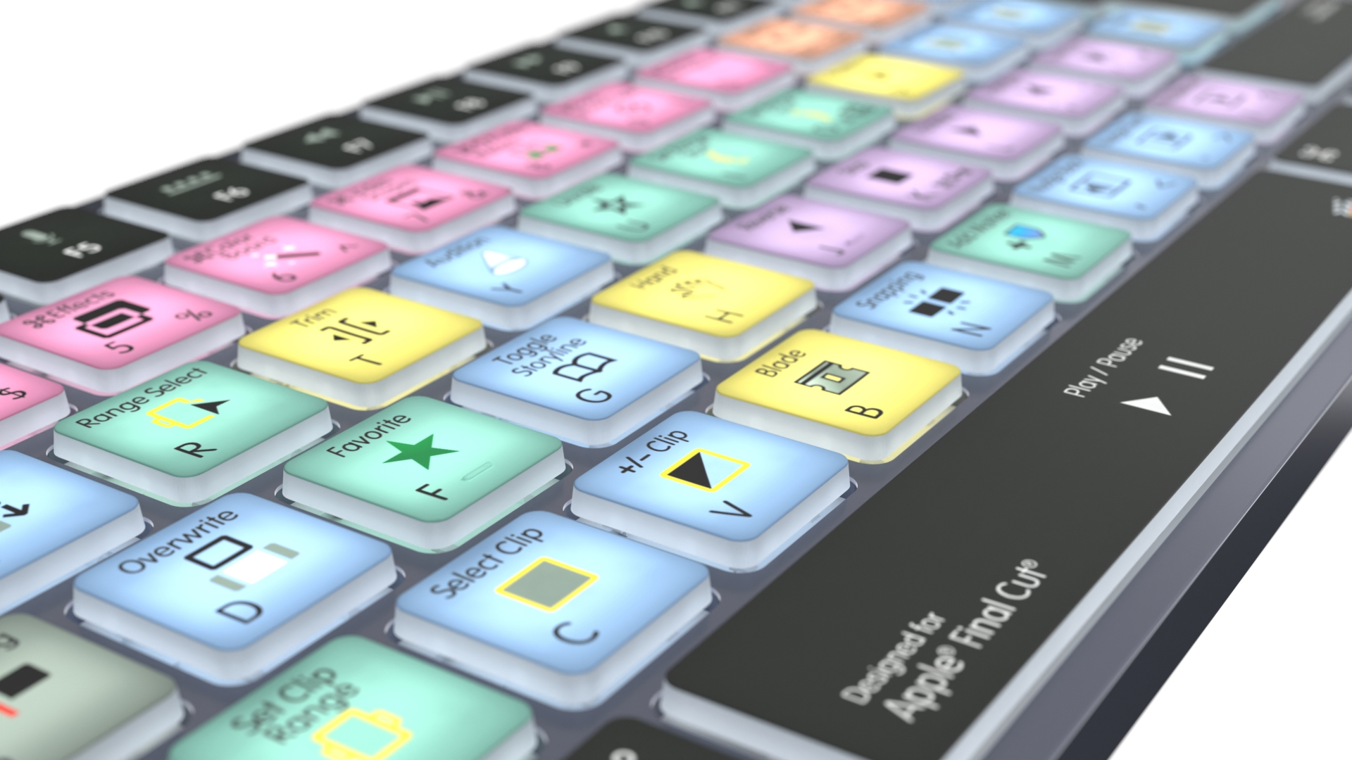 Logickeyboard Apple Final Cut Pro X Titan LKB-FCPX10-TM-UK - TL: UK, QWERTY, Ansicht 4