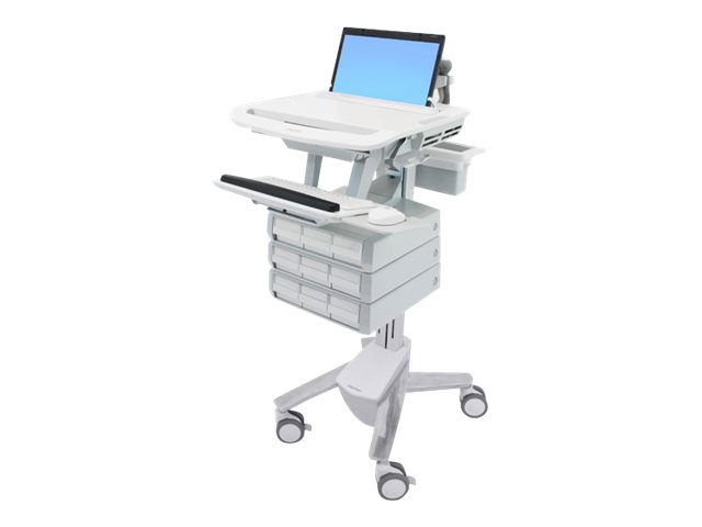 Ergotron Wagen - offene Architektur - für Notebook  PC-Ausrüstung - medizinisch - Kunststoff Aluminium verzinker Stahl - Grau weiß Polished Aluminum - Bildschirmgröße: bis zu 439 cm (173 Breitbild)
