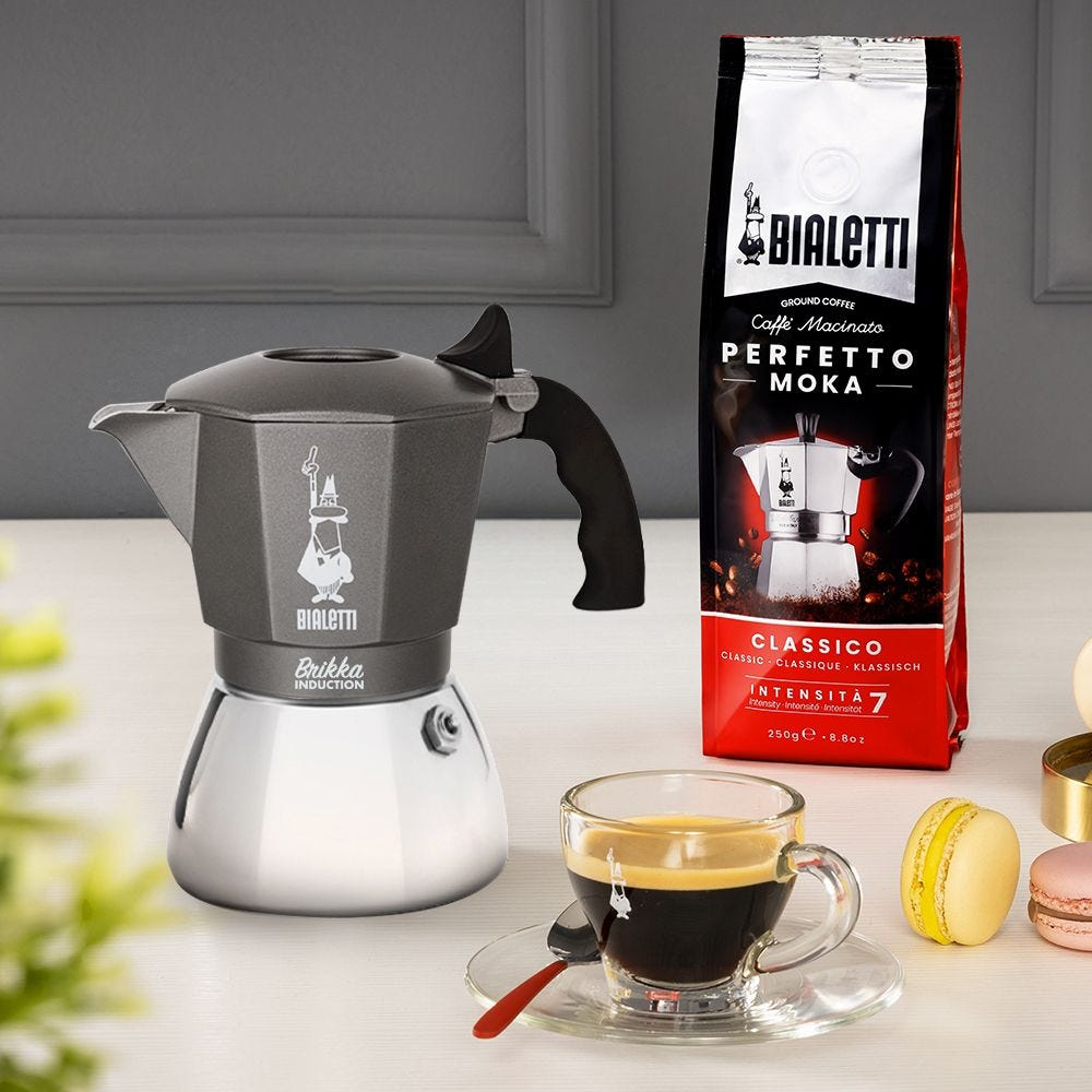 Bialetti Brikka Induction - Mokka-Kanne - Schwarz - Edelstahl - Aluminium - Stahl - Silikon - 1 Stück(e), Ansicht 3