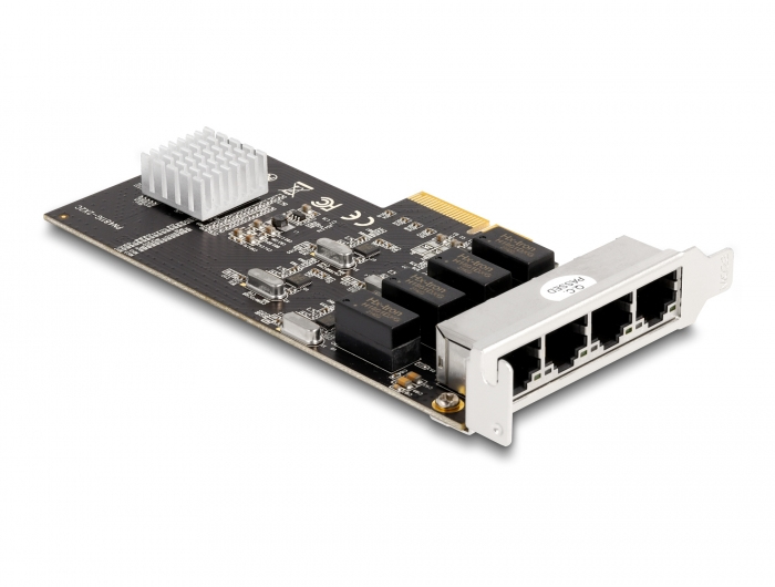 Delock PCI Express x4 Karte 4 x RJ45 Gigabit LAN RTL8111 - PCIe - RJ-45 - PCIe 2.0 - Silber - PC - Windows 10, Ansicht 3