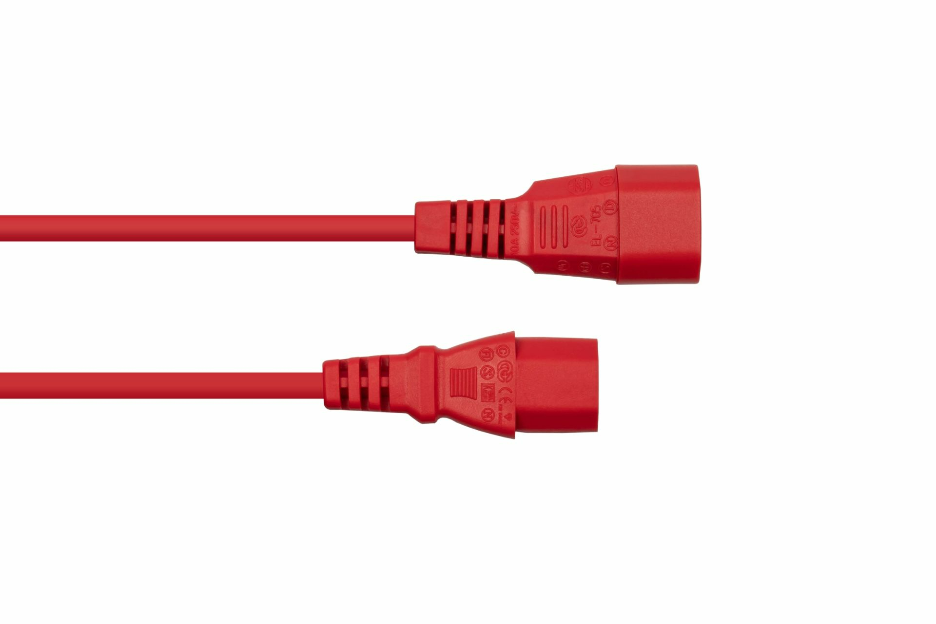 kabelmeister Kaltgeräteverlängerung C14 an C13 buchse rot - Kabel - Verlängerungskabel, Ansicht 2