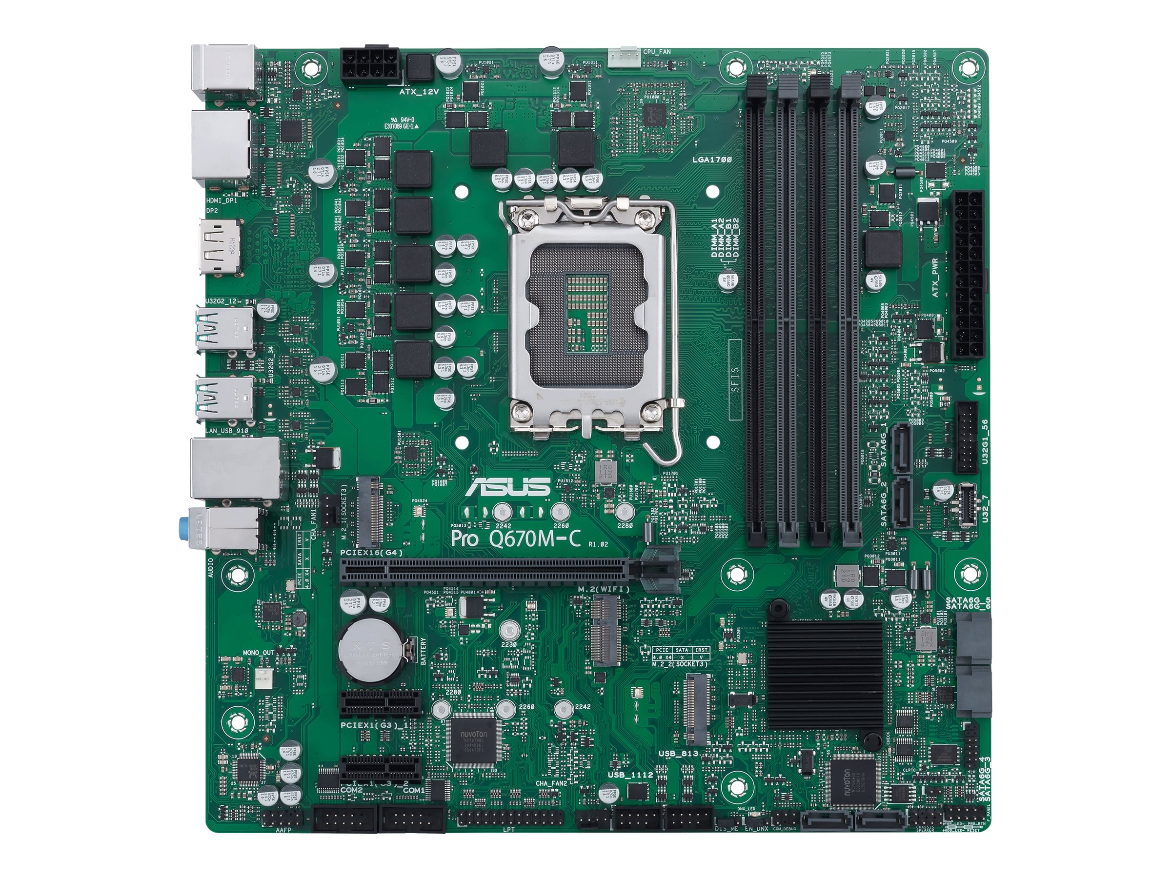 ASUS Pro Q670M-C-CSM - Motherboard - micro ATX - LGA1700-Sockel - Q670 Chipsatz - USB-C Gen1, USB 3.2 Gen 1, USB 3.2 Gen