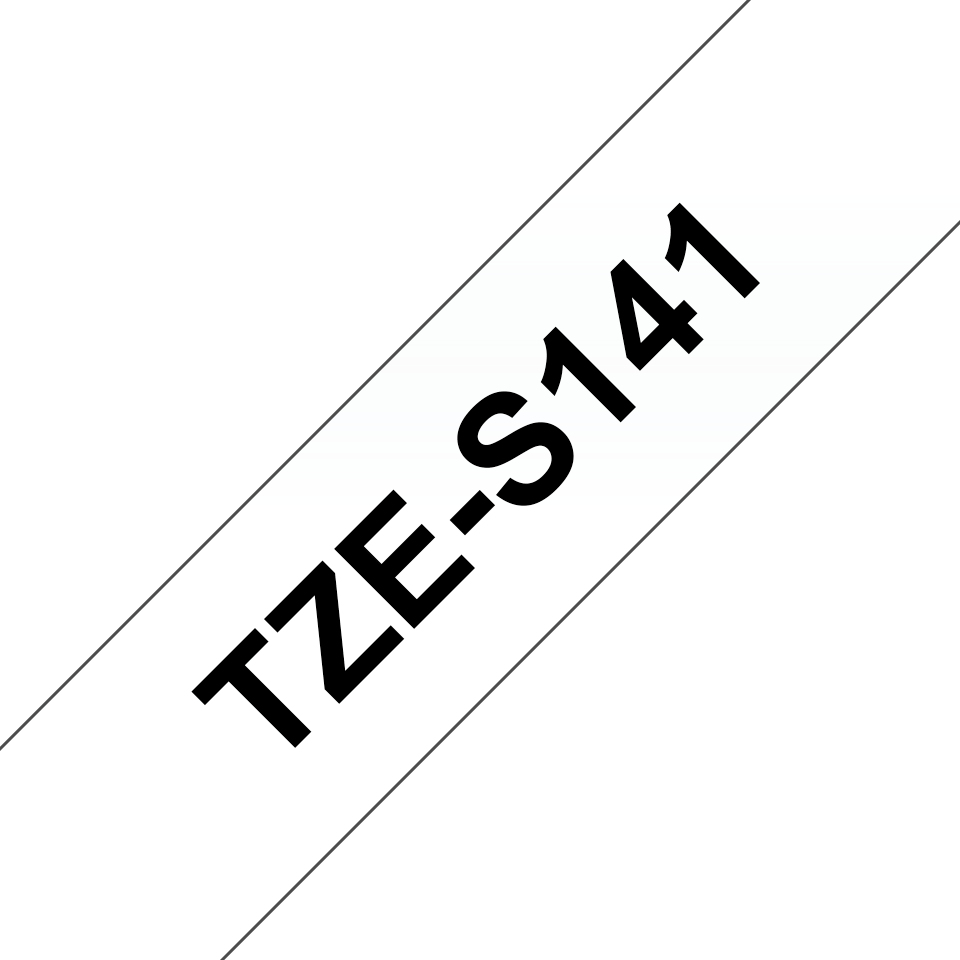 Brother TZe-S141 - Extra starker Klebstoff - schwarz auf durchsichtig - Rolle (1,8 cm x 8 m), Ansicht 2