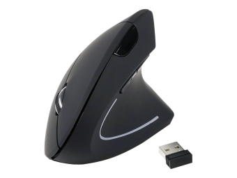Equip 245110 - Vertikale Maus - ergonomisch - Für Rechtshänder - kabellos - 2.4 GHz - kabelloser Empfänger (USB)