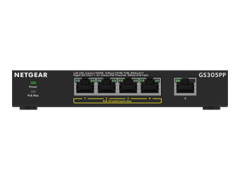 Netgear 300 Series GS305PP - Switch - SOHO - unmanaged - 5 x 101001000 (4 PoE+)