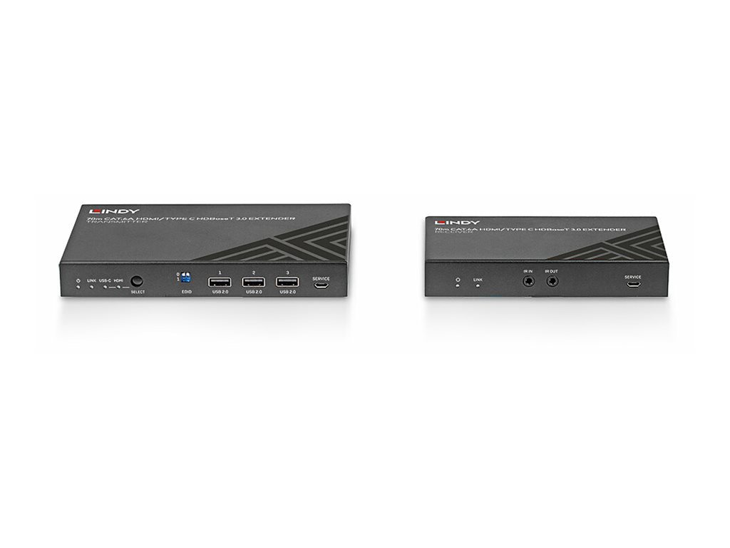 Lindy 70m Cat.6A TypeC & HDMI HDBaseT 3.0 KVM Extender - Digital/Display/Video - KVM, Ansicht 4