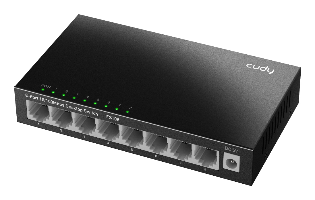 CUDY FS108 8-Port 10/100 Metal Switch - Switch - 0,1 Gbps, Ansicht 3