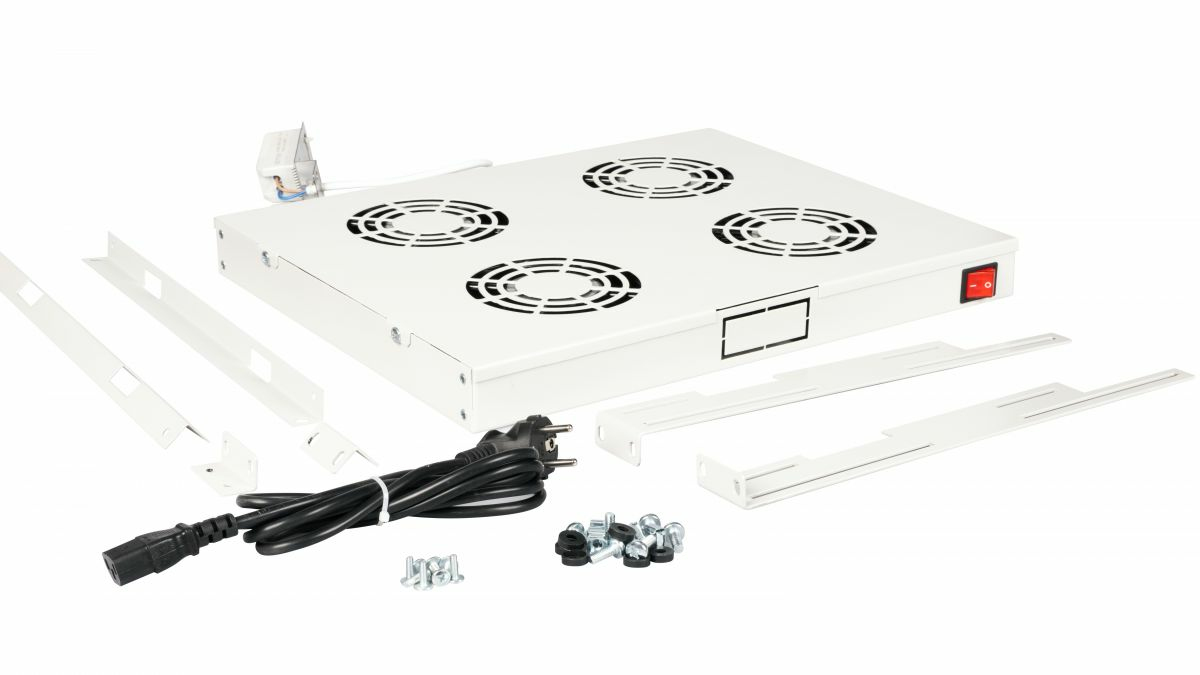 Equip Lüftermodul 19 für Serverschränke 4xLüfter RAL7035 - Zubehör Stromversorgung - 0,12 m, Ansicht 2