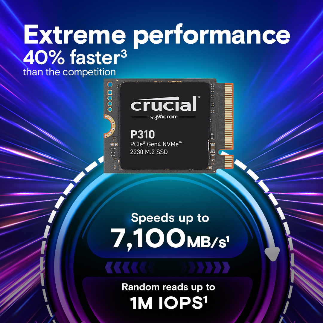 Crucial P310 - SSD - Extreme Performance - 2 TB - intern - M.2 2230 - PCIe 4.0 x4 (NVMe), Ansicht 2