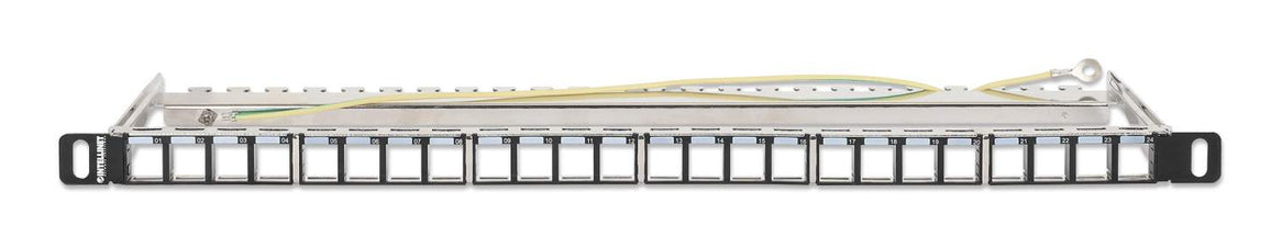 Intellinet 24-Port Patchpanel geschirmt und unbestückt 0.5HE - Zubehör Stromversorgung - 0,48 m, Ansicht 3