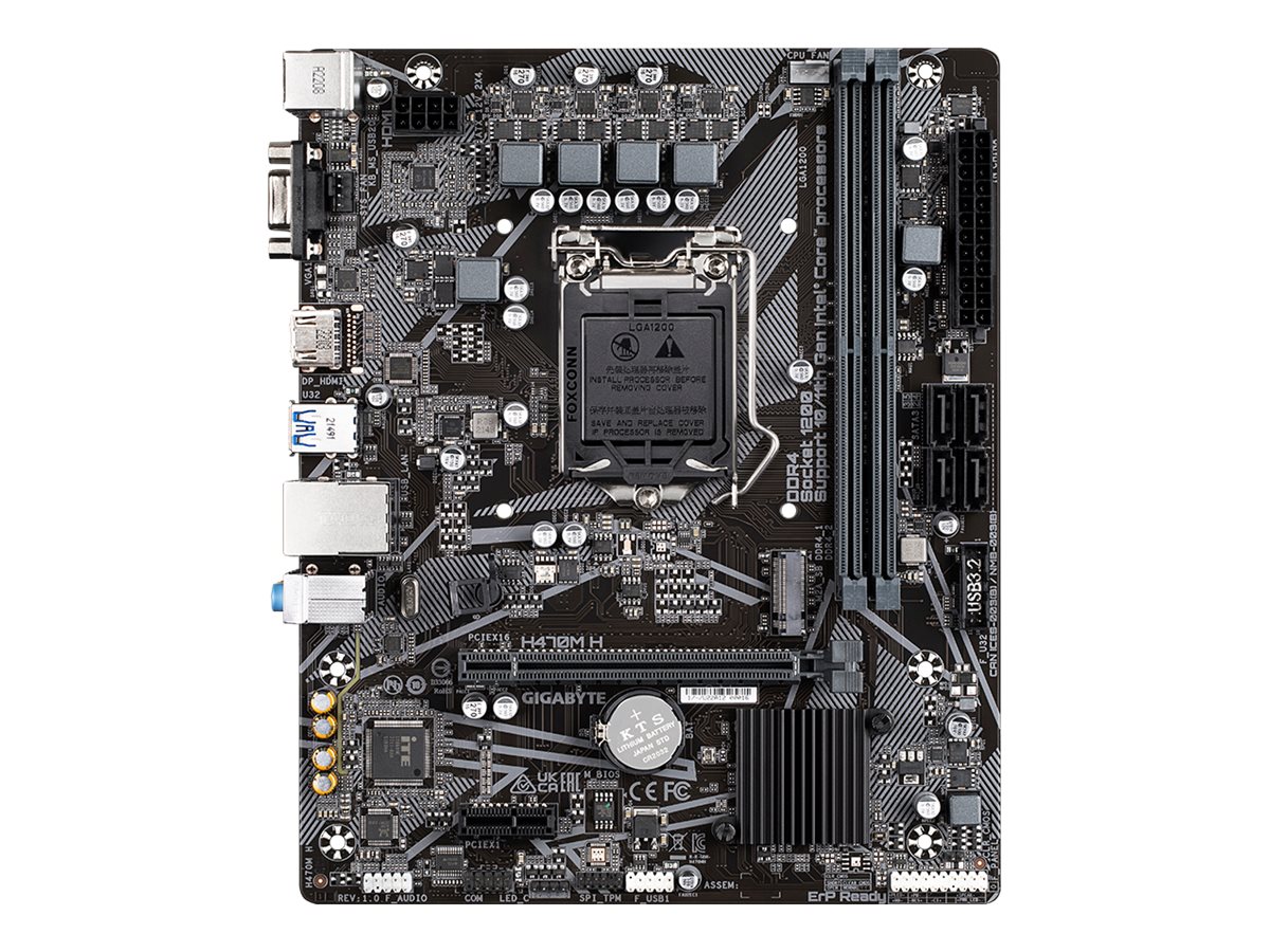 Gigabyte H470M H - 1.0 - Motherboard - micro ATX - LGA1200-Sockel - H470 Chipsatz - USB 3.2 Gen 1 - Gigabit LAN - Onboard-Grafik (CPU erforderlich)