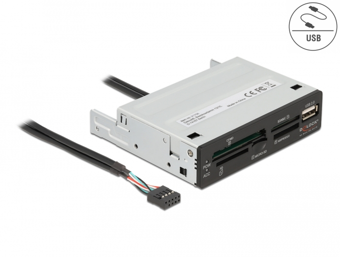 Delock Kartenleser - 8,9 cm (3,5 Zoll) (MS, MS PRO, MMC, MS Duo, xD, CF, microSD, microSDHC, microSDXC), Ansicht 2