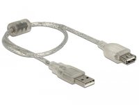 Delock 82244 - 0,3 m - USB A - USB A - USB 2.0 - 0,48 Gbit/s - Transparent