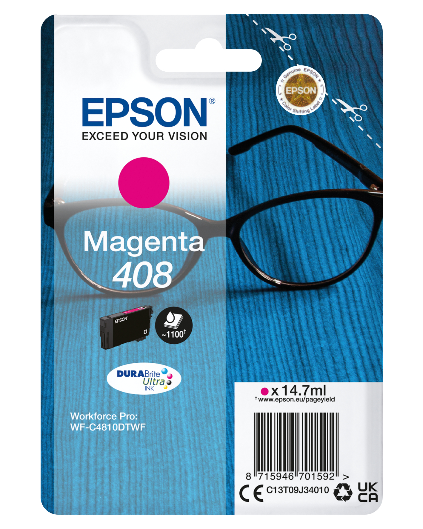 Epson Ink/Singlepack Magenta 408 DURABrite Ult