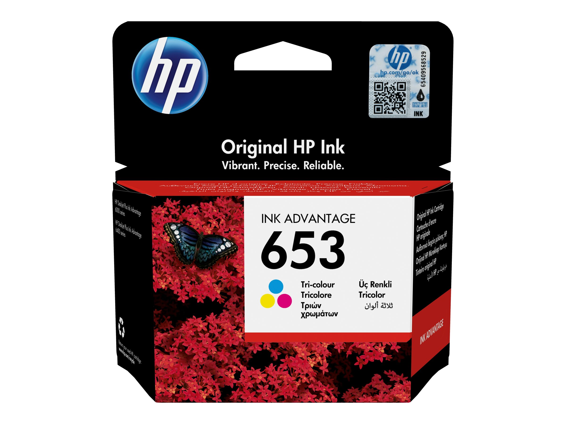 HP 653 - 5 ml - Farbe (Cyan, Magenta, Gelb) - original - Ink Advantage - Tintenpatrone - für Deskjet 2776, Ink Advantage 2374, DeskJet Plus Ink Advantage 6075, Ink Advantage 64XX