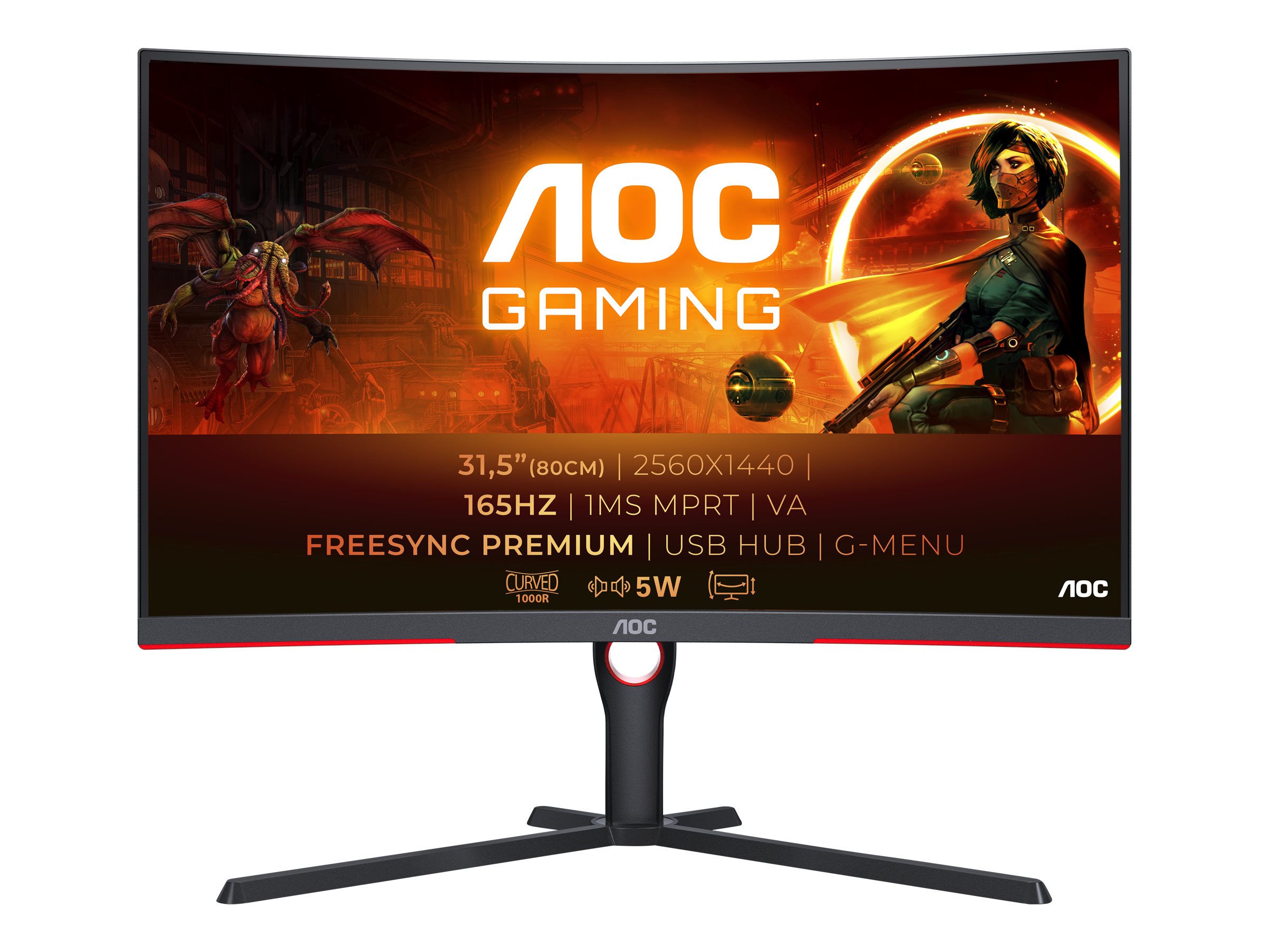 AOC Gaming CQ32G3SU/BK - LED-Monitor - Gaming - gebogen - 81.3 cm (32")