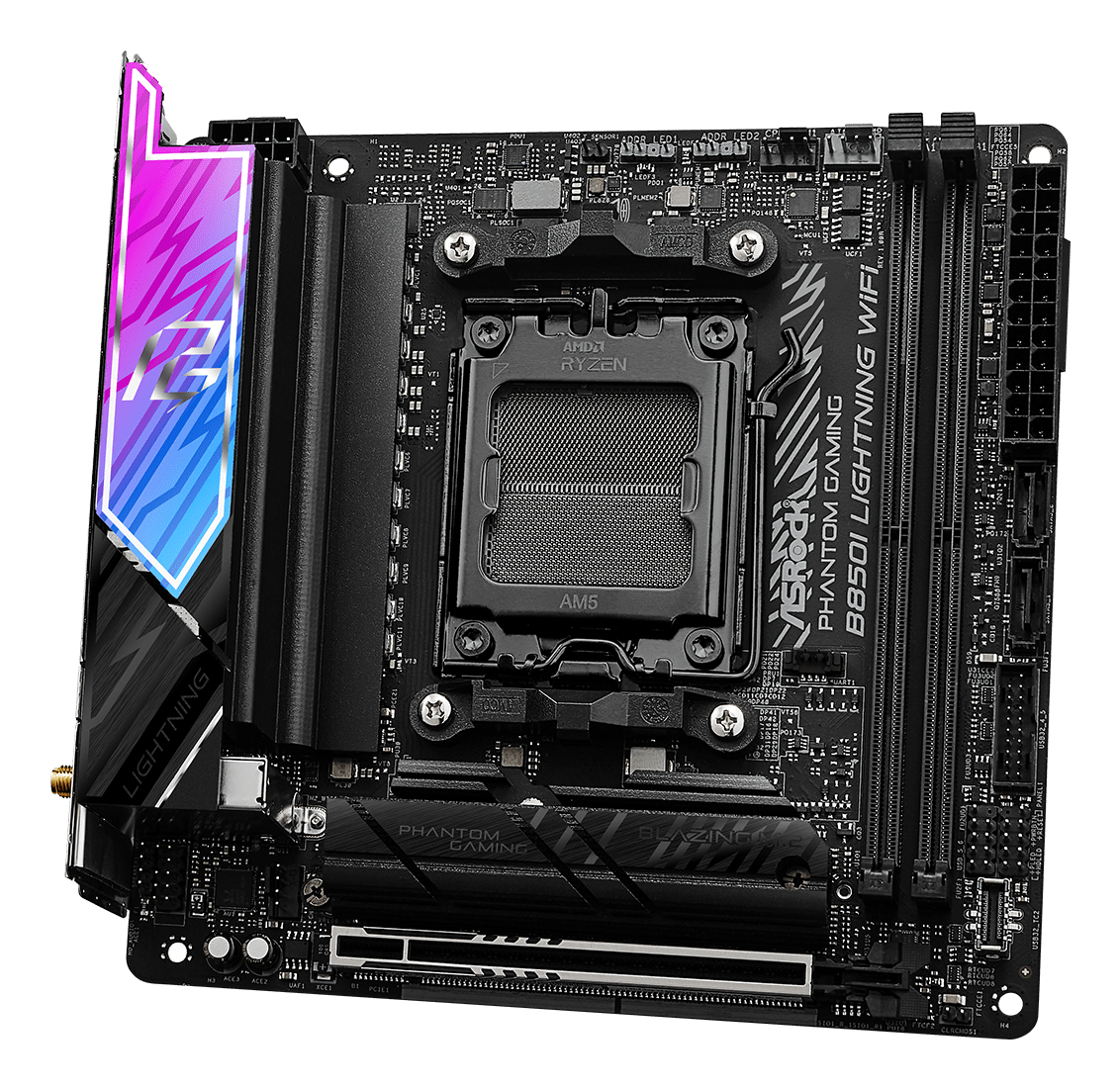 ASRock Phantom Gaming B850I LIGHTNING WIFI - Motherboard - Mini-ITX - Socket AM5 - AMD B850 Chipsatz, Ansicht 2