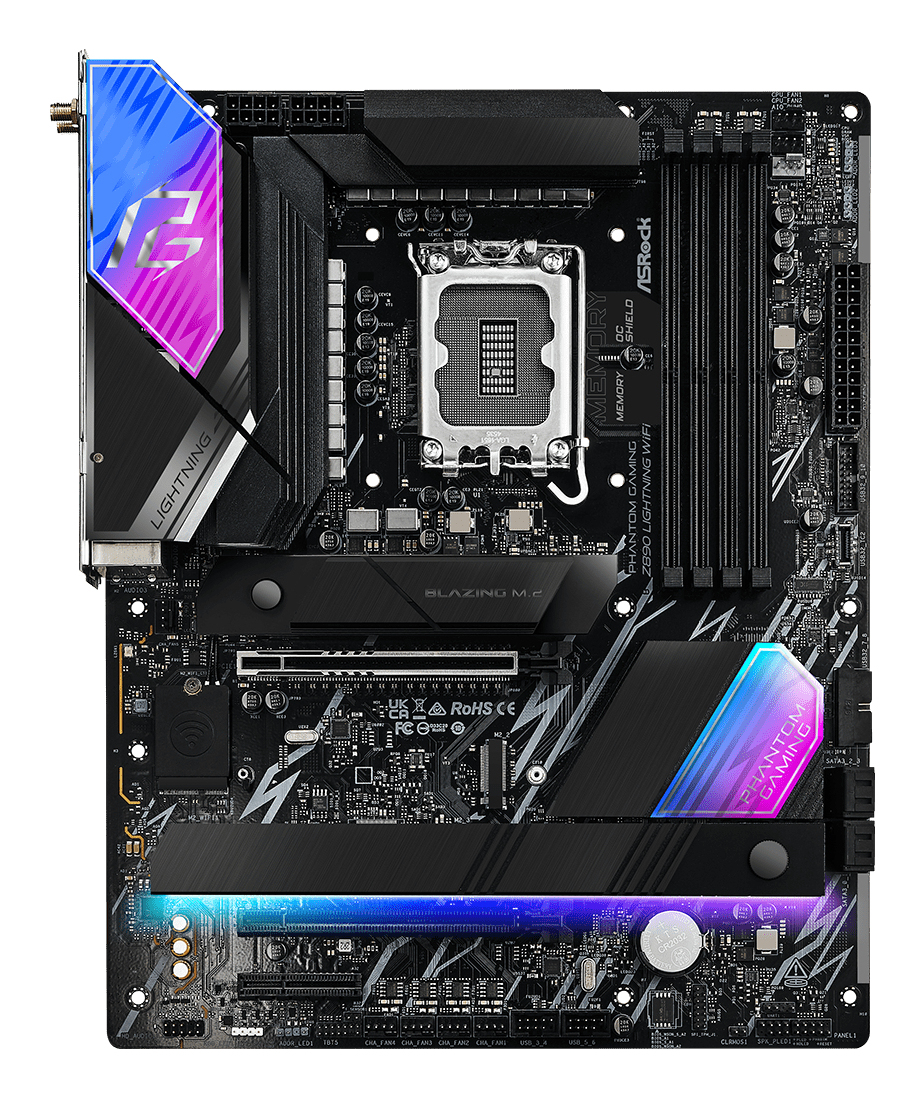 ASRock Phantom Gaming Z890 LIGHTNING WIFI - Motherboard - ATX - LGA1851-Sockel - Z890 Chipsatz - USB4, USB-C 3.2 Gen 2x2, Ansicht 3