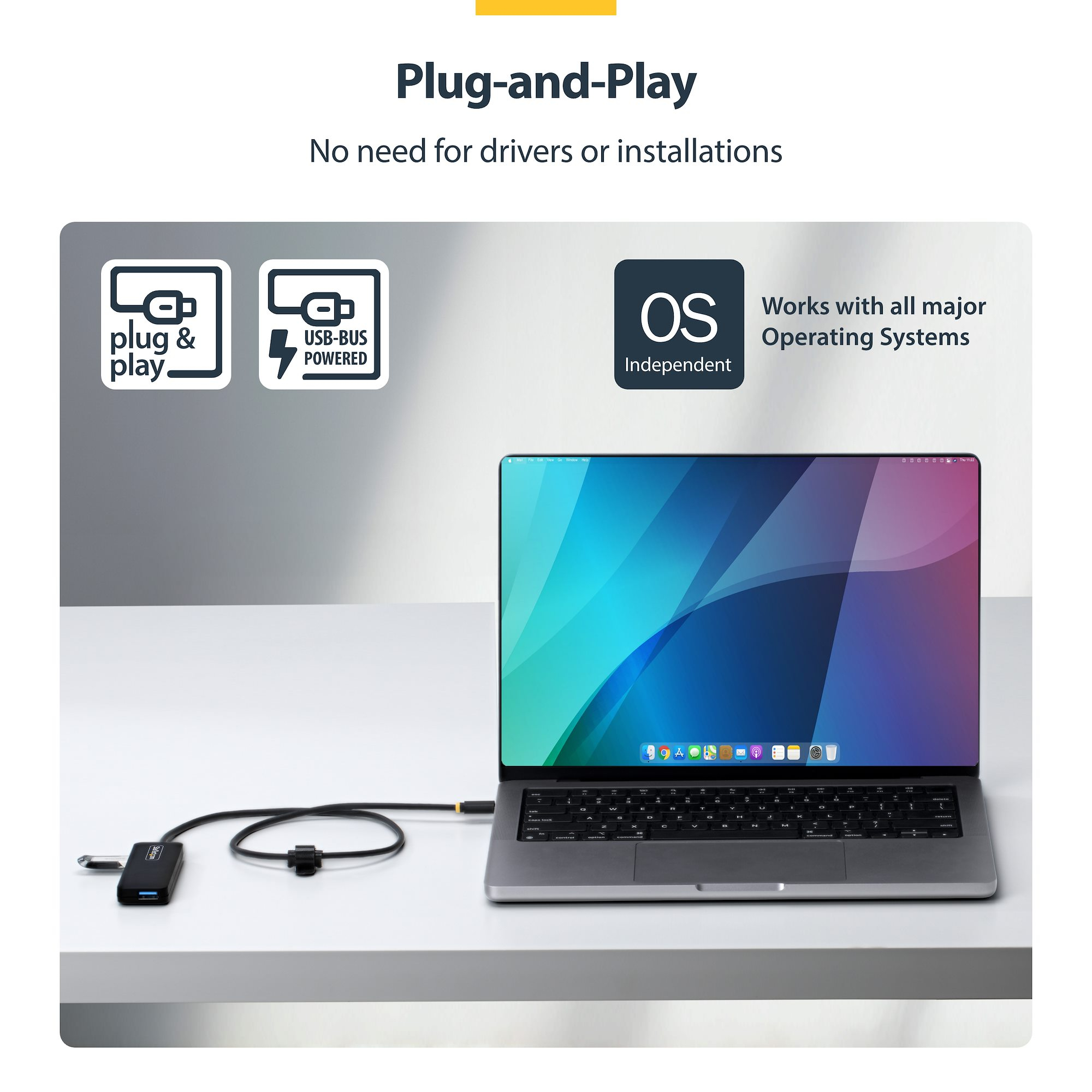 StarTech.com Hub - 4 x USB 3.2 Gen 1 - Desktop, Ansicht 3