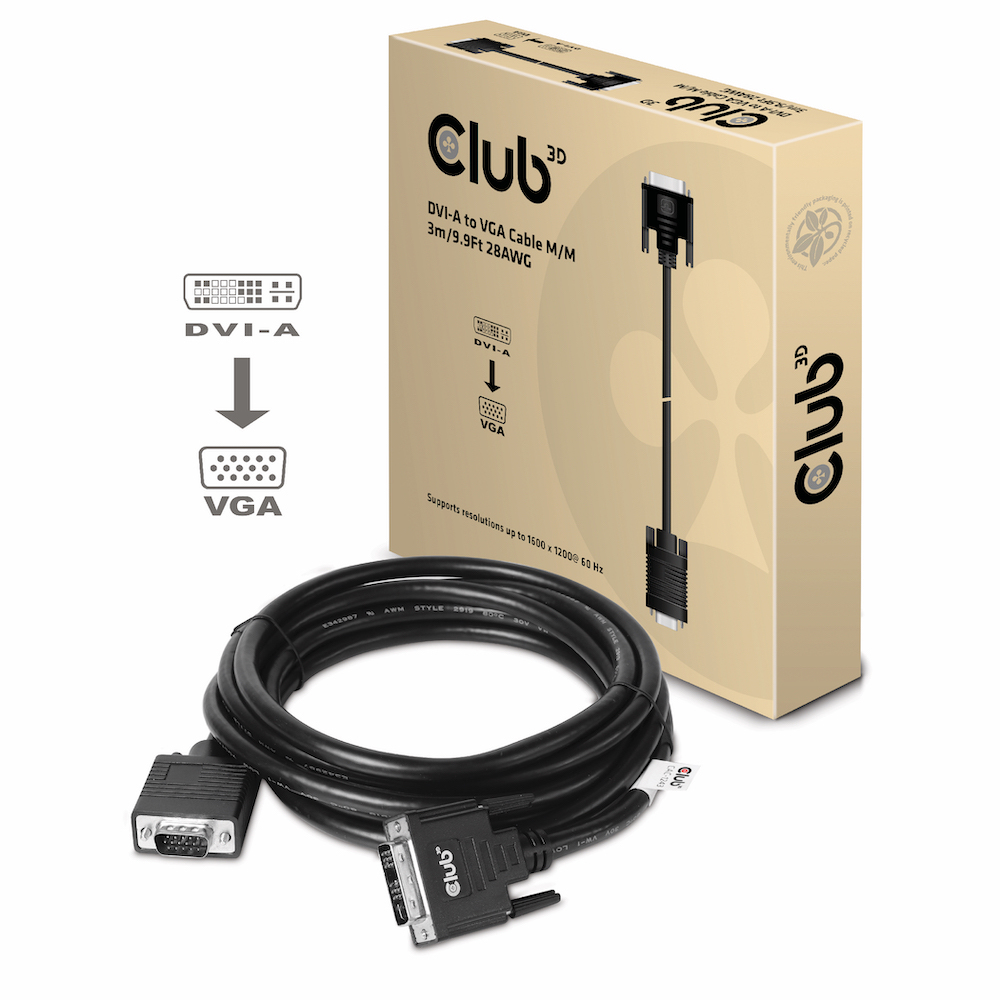 Club 3D Adapterkabel - DVI-A (M) zu HD-15 (VGA), Ansicht 2