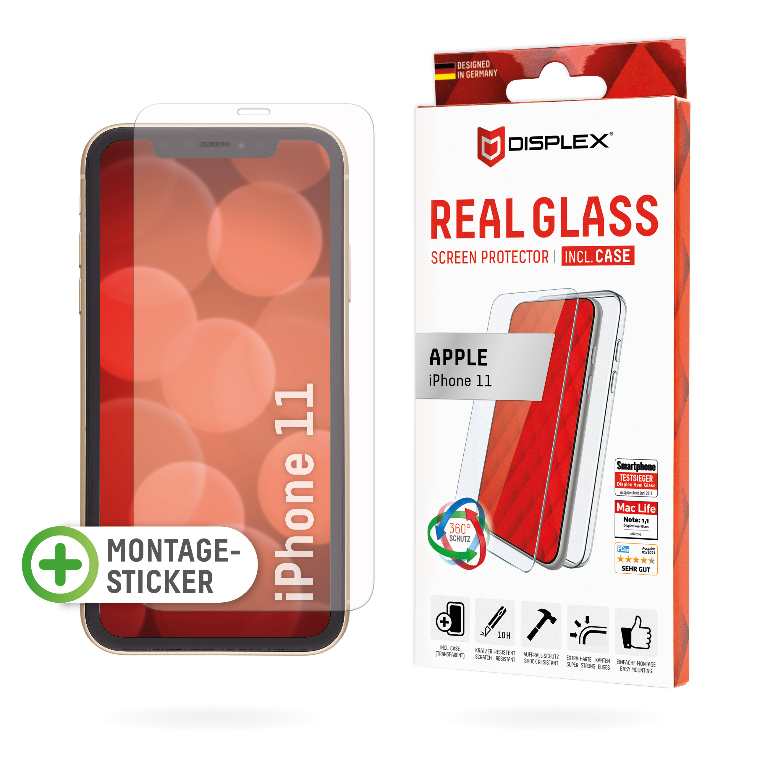 E.V.I. DISPLEX Real Glass - Schutzhülle für Mobiltelefon - iPhone 11, Ansicht 2