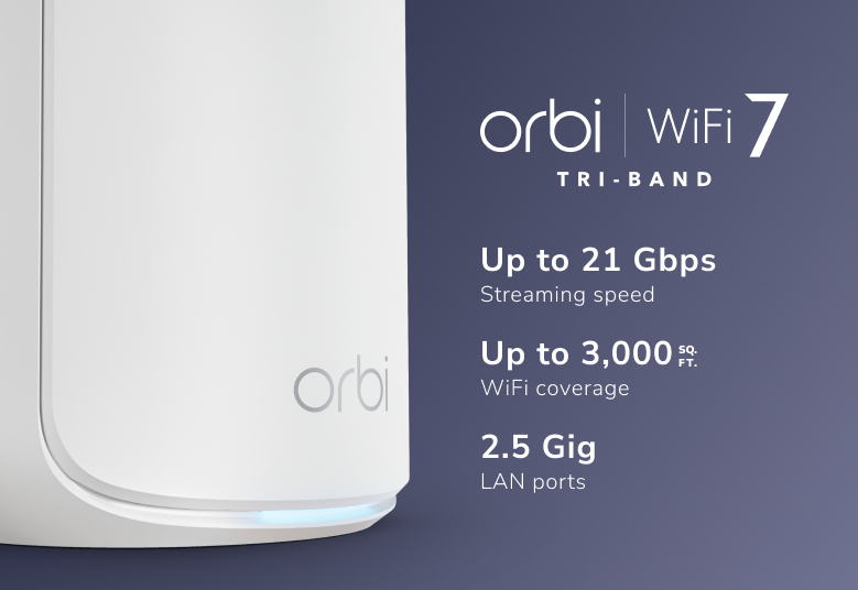Netgear Orbi 870 Series RBE870 - WLAN-System - (Router), Ansicht 3