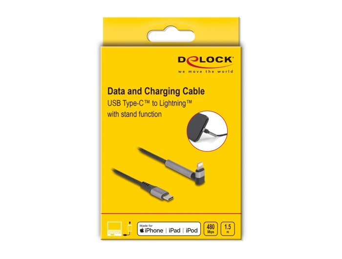 Delock Lightning-Kabel - 24 pin USB-C männlich gerade zu Lightning männlich gewinkelt, Ansicht 4