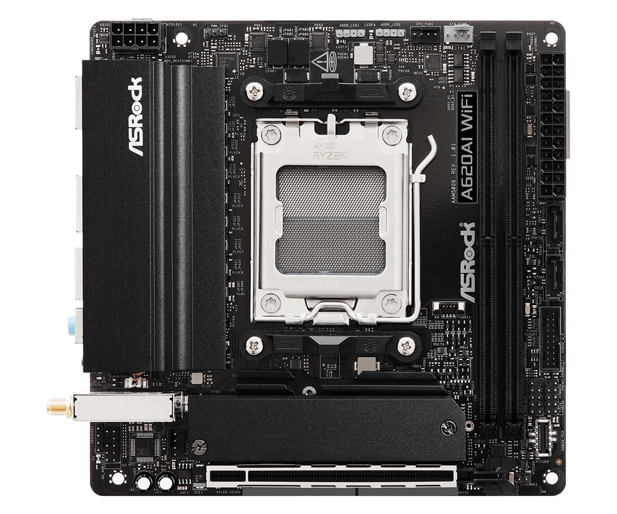 ASRock A620AI WiFi AM5 mITX HDMI retail - AMD Sockel AM5 (Ryzen Zen4) - DDR5, Ansicht 2