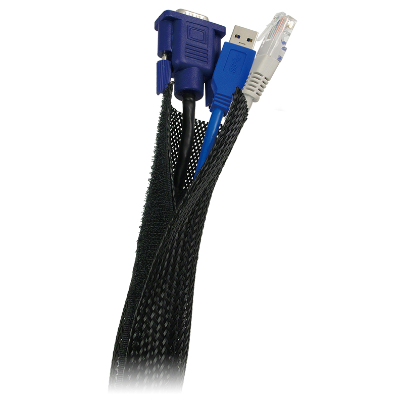 LogiLink Cable FlexWrap - Flexible Kabelleitung - Schwarz, Ansicht 2