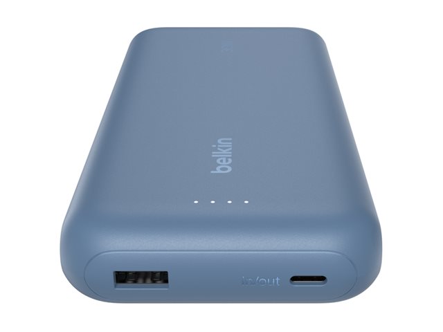Belkin BoostCharge - Powerbank - 20000 mAh - 30 Watt - PD - 3 Ausgabeanschlussstellen (2 x USB-C, USB) - Blau, Ansicht 2