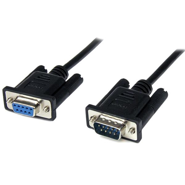StarTech.com 2m Seriell DB9 RS-232 Nullmodemkabel - Schwarz - Stecker/Buchse - 9 Pin Null Modem Kabel, Ansicht 2