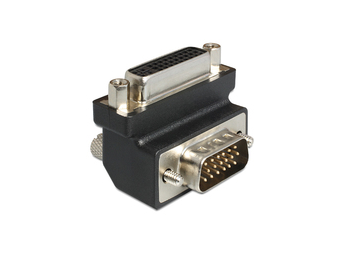 Delock Adapter DVI 24+5 female  VGA 15 pin male 90°angled - VGA-Adapter - HD-15 (VGA)