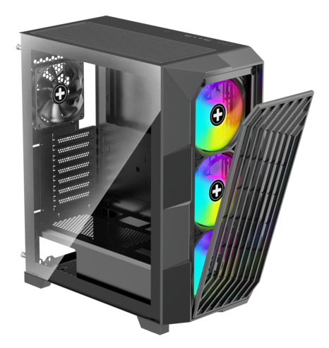 Xilence Xilent Breeze II ATX PC Case X812.ARGB Gaming schwarz - Gehäuse - Midi/Minitower - ATX, Ansicht 3
