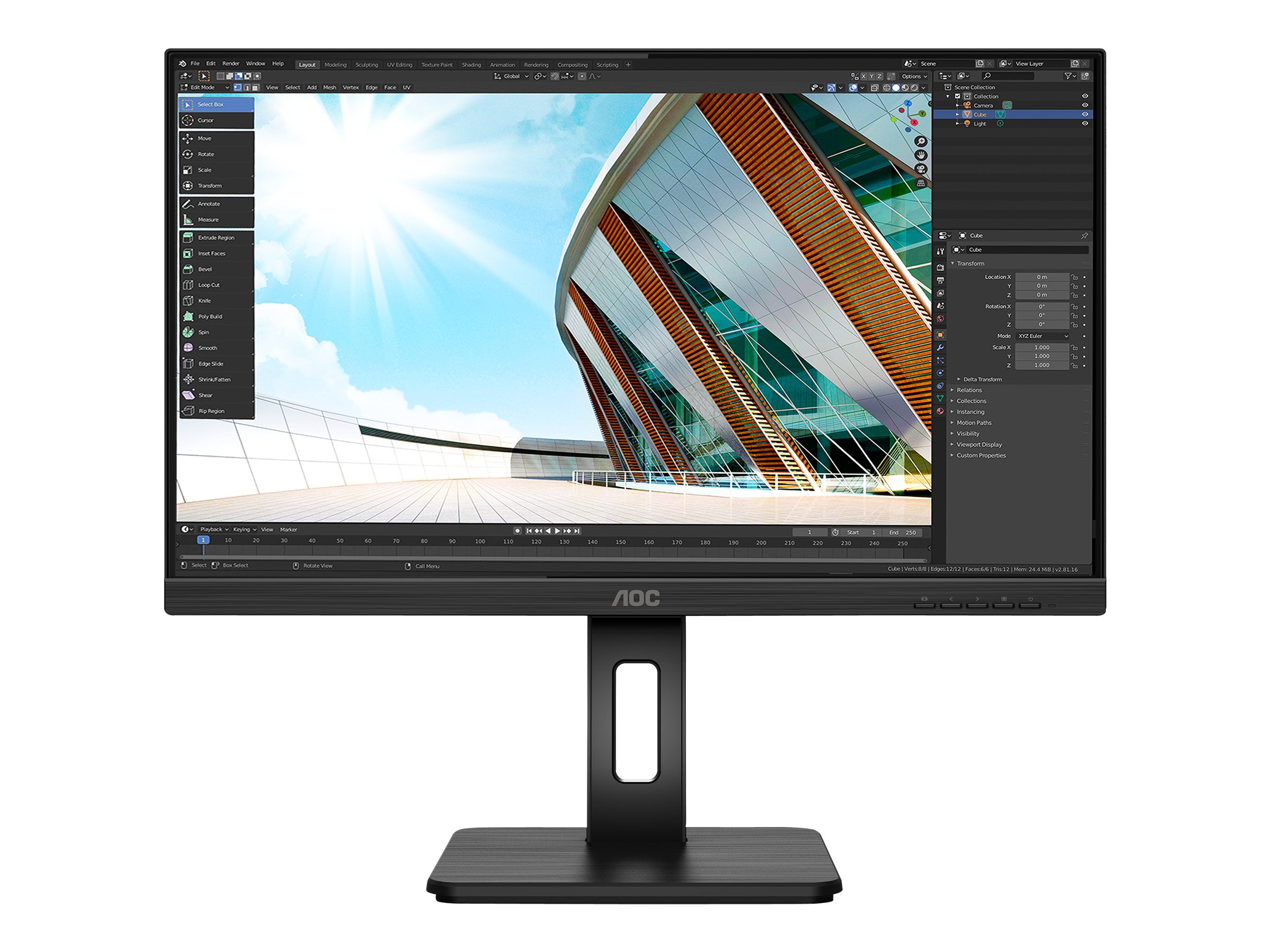 AOC U27P2CA - LED-Monitor - 68.6 cm (27") - 3840 x 2160 4K @ 60 Hz