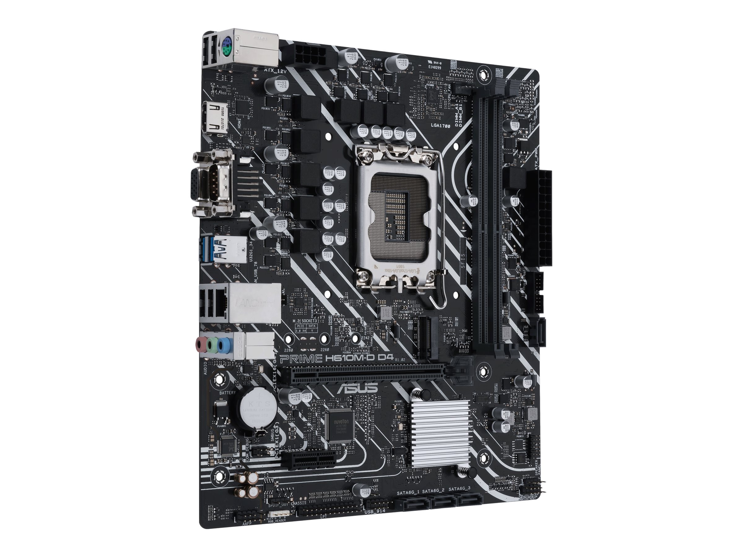 ASUS PRIME H610M-D D4 - Motherboard - micro ATX - LGA1700-Sockel - H610 Chipsatz - USB 3.2 Gen 1 - Gigabit LAN - Onboard-Grafik (CPU erforderlich)