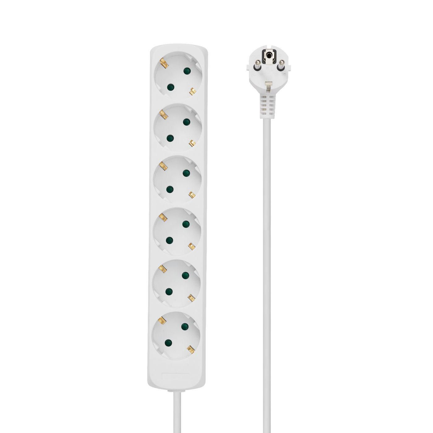 MicroConnect GRU0065WA - 5 m - Typ F - Typ F - Weiß - 6 AC-Ausgänge - 496 g, Ansicht 2