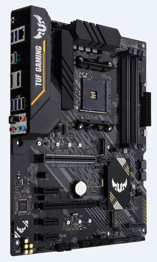 ASUS TUF GAMING B450-PLUS II, AMD, Socket AM4, 3rd Generation AMD Ryzen™ 3, 3rd Generation AMD Ryzen 5, 3rd Generation AMD Ryzen™ 7, 3rd..., DDR4-SDRAM, 128 GB, DIMM