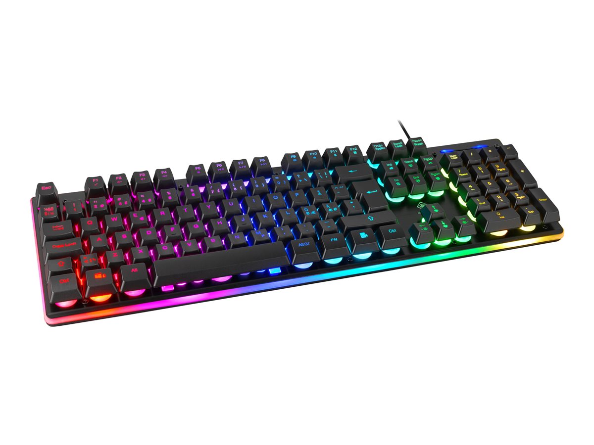 Deltaco GAMING GAM-021-RGB - Tastatur - Hintergrundbeleuchtung - TL: Nordisch, QWERTY, Ansicht 3
