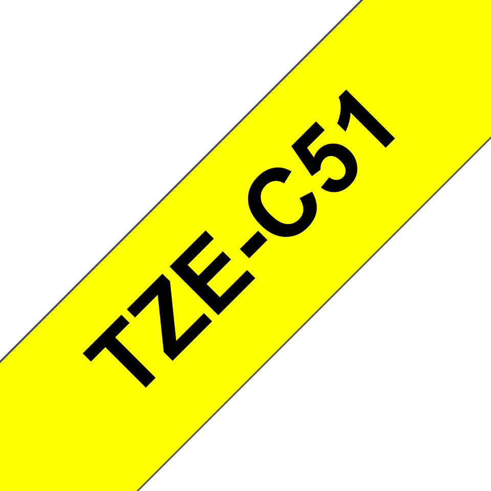 Brother TZe-C51 - Schwarz auf Gelb - Rolle (2,4 cm x 5 m), Ansicht 2