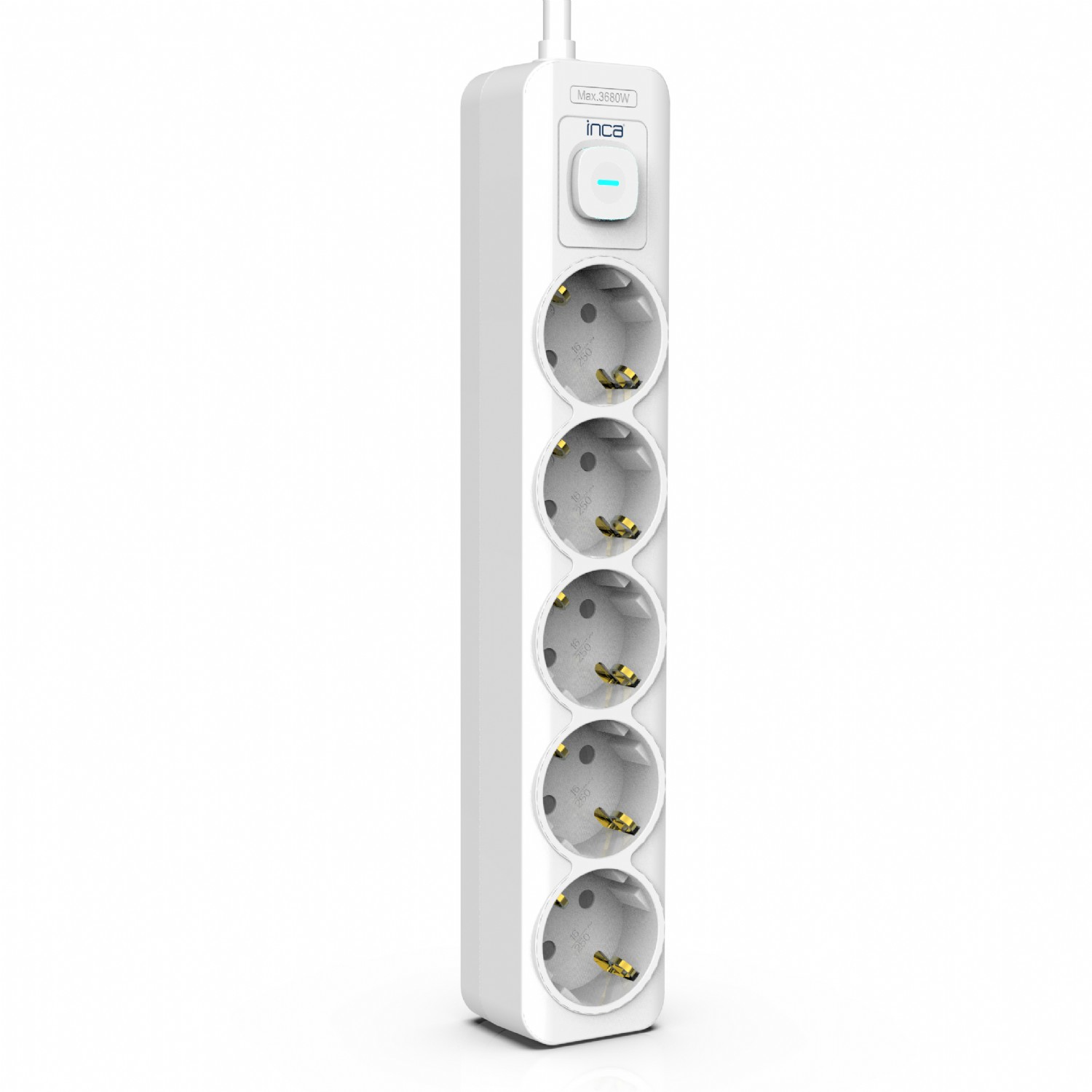 INCA Steckdosenleiste IPW-44GB 5fach LED Anz. Weiß 1.5m - Steckdosenleiste, Ansicht 3