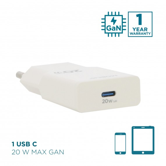 Mobilis Energia Charger 20W Wall USB-C white - Ladegerät, Ansicht 2