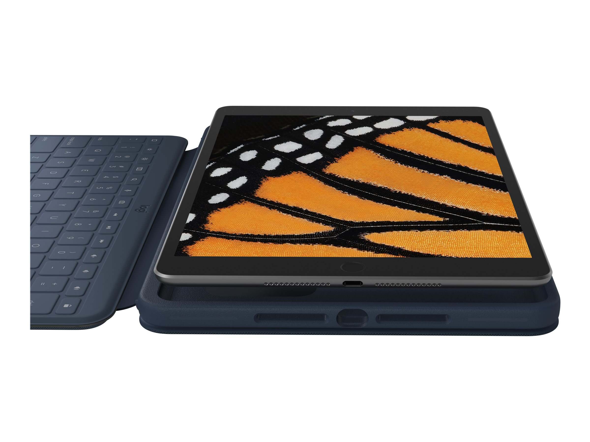 Logitech Rugged Combo 3 Touch for Education - Tastatur und Foliohülle - mit Trackpad - Apple Smart connector - QWERTZ - Deutsch - Classic Blue - für Bildungseinrichtungen - für Apple 10.2-inch iPad (7. Generation, 8. Generation, 9. Generation)