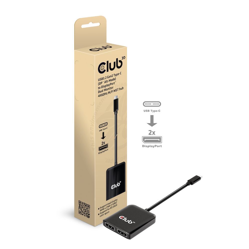 Club 3D Videoadapter - 24 pin USB-C männlich zu DisplayPort weiblich, Ansicht 2
