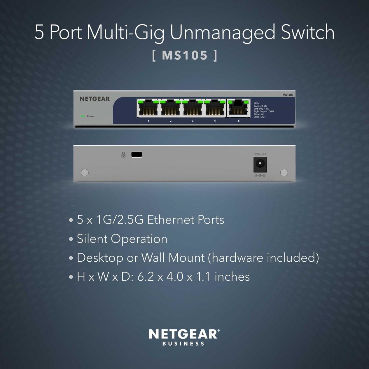 Netgear MS105 - Switch - unmanaged - 5 x 100/1000/2.5G, Ansicht 2
